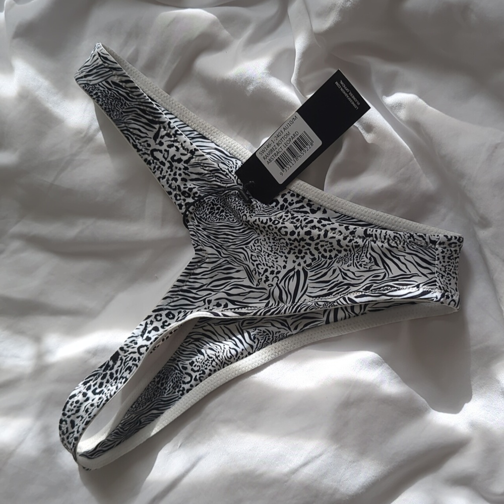 Black and White High Leg Bikini Bottom